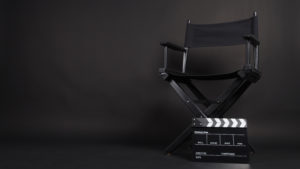 Actors chair in professional video studio